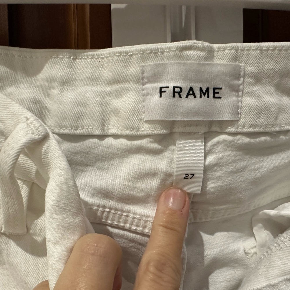 Frame Le Crop Mini Boot Denim Jeans- blanc - Picture 7 of 14